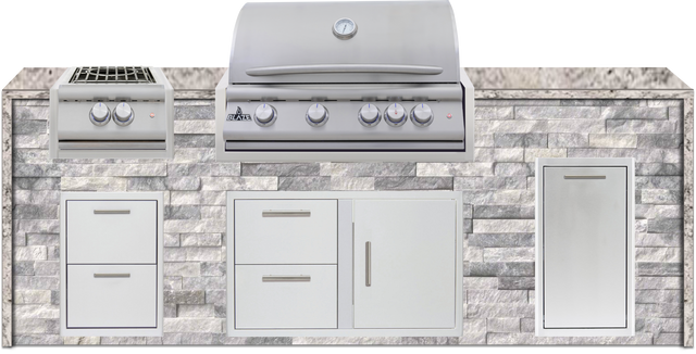 Blaze 96" Luxury Waterfall Finished Outdoor Kitchen PKG 10+