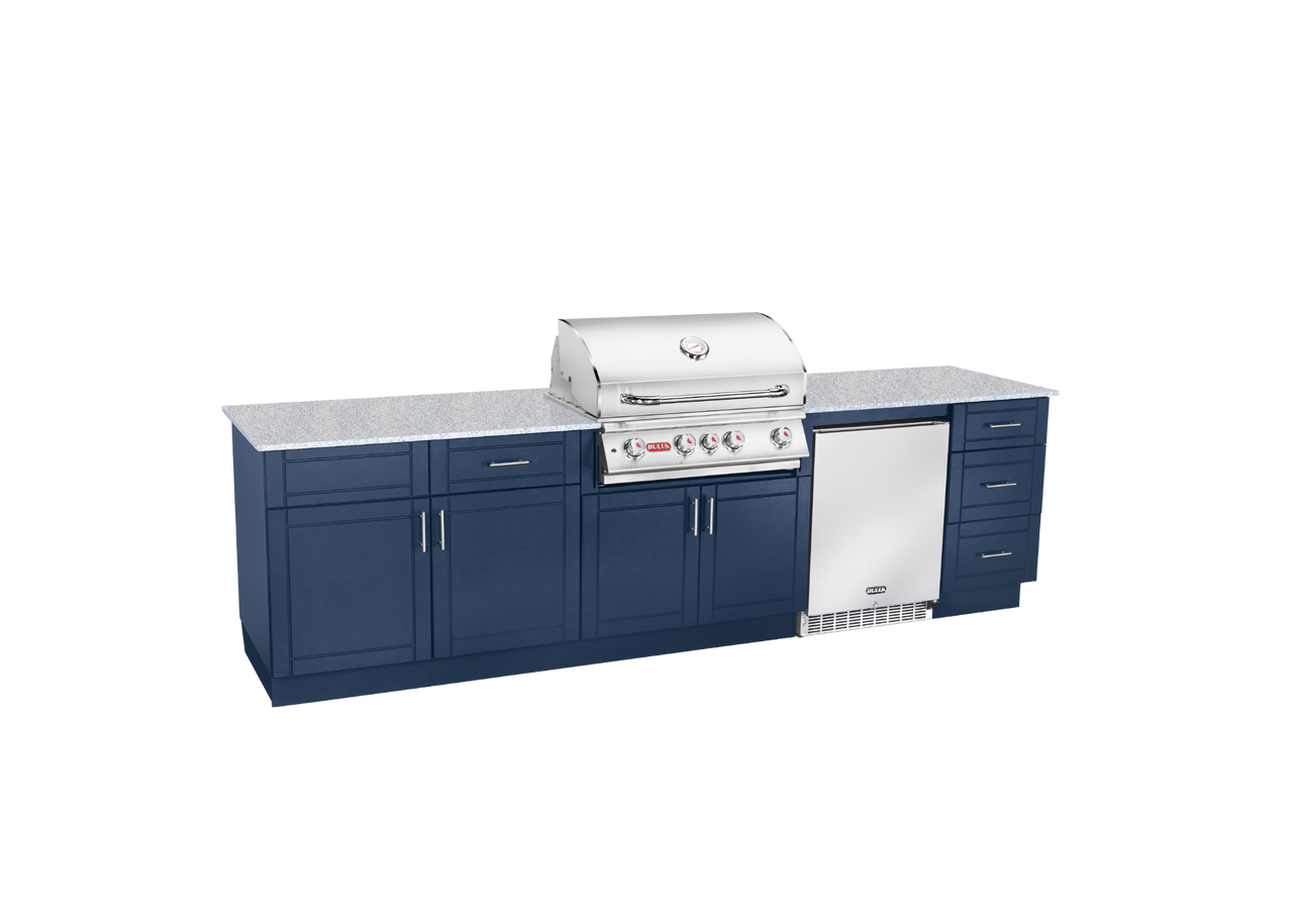 DuraKitchen 10-Foot Charleston Kitchen Symphony Blue Base With White Granite NG or LP