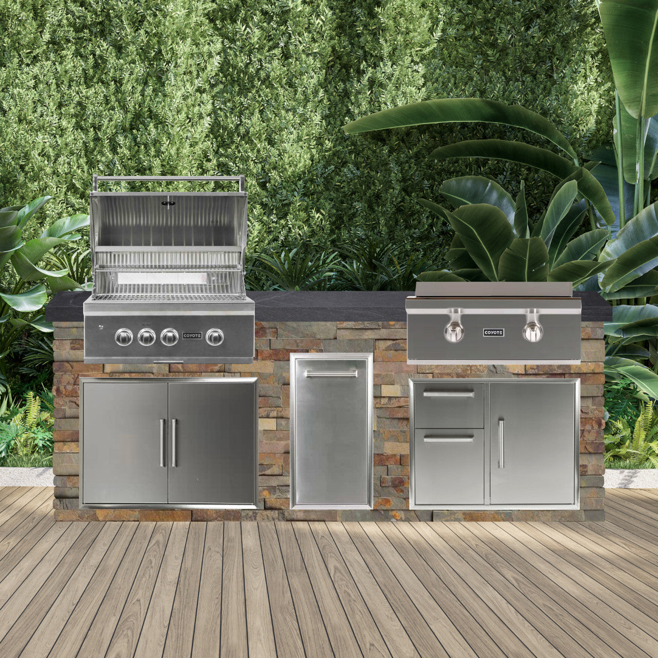 Coyote 96" Luxury Finished Outdoor Kitchen PKG 13G