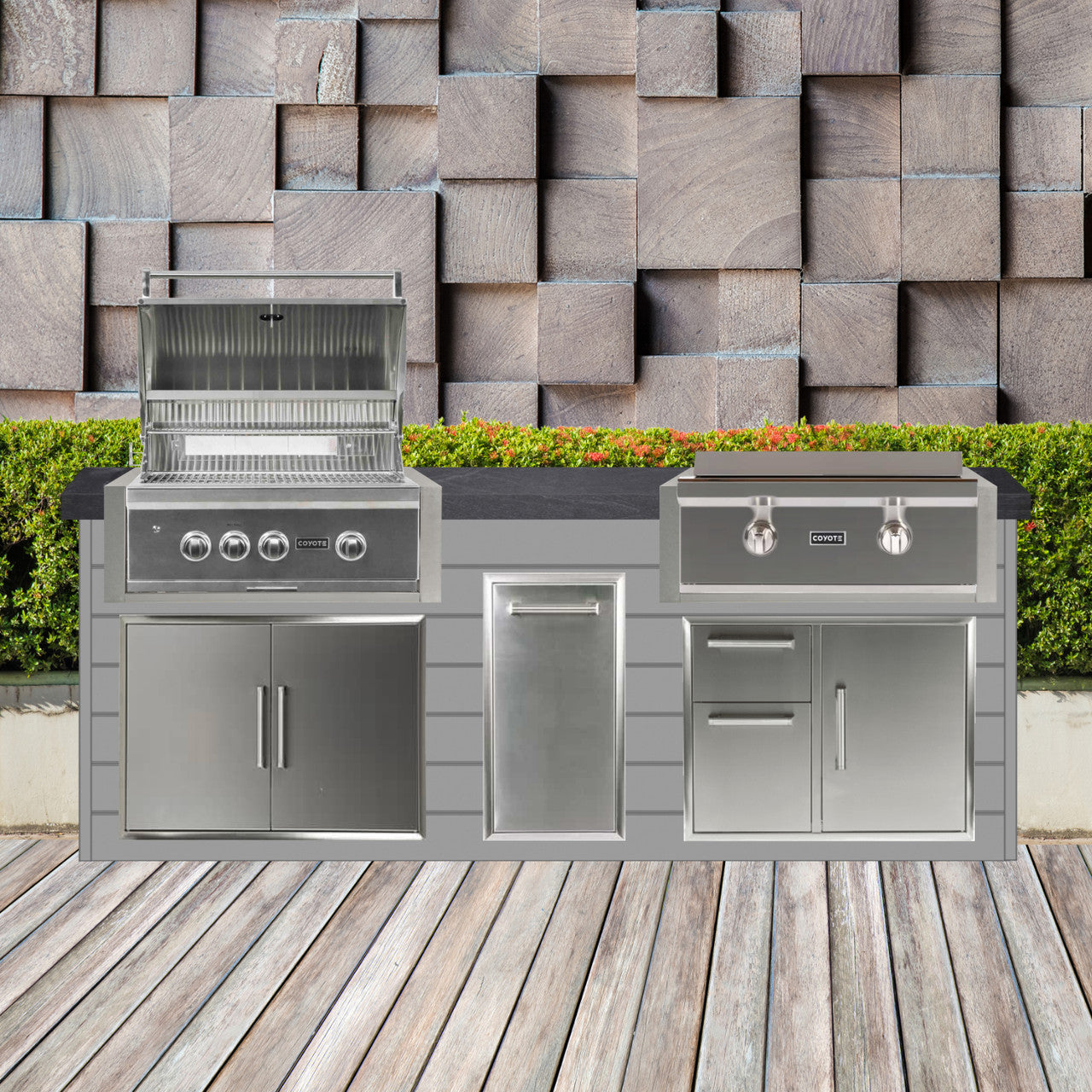 Coyote 96" Luxury Finished Outdoor Kitchen PKG 13G