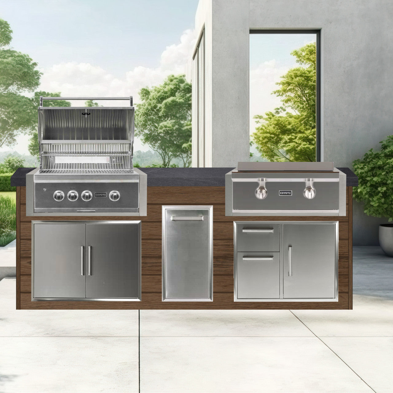 Coyote 96" Luxury Finished Outdoor Kitchen PKG 13G