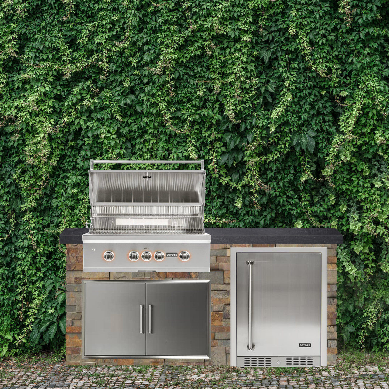 Coyote 72" Luxury Finished Outdoor Kitchen PKG 3G