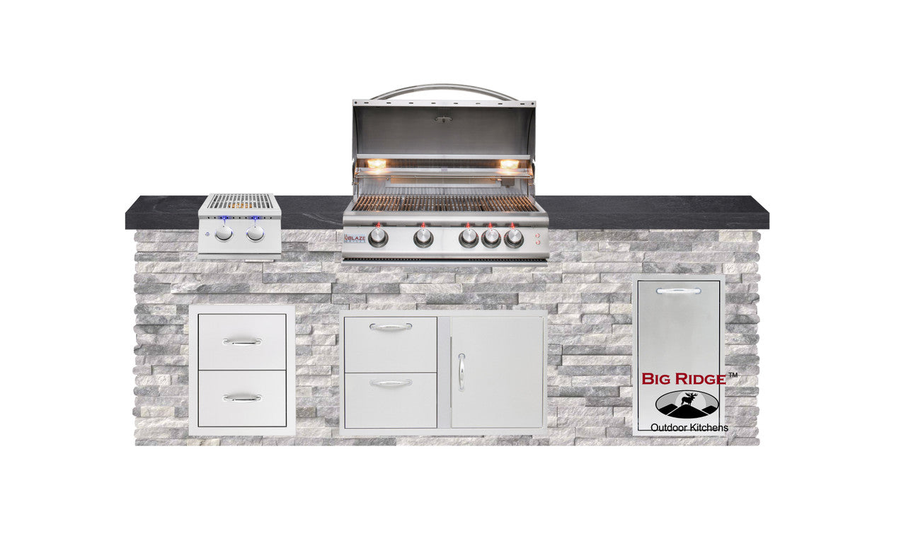 Blaze Quick Ship 96" Luxury Finished Outdoor Kitchen PKG 10