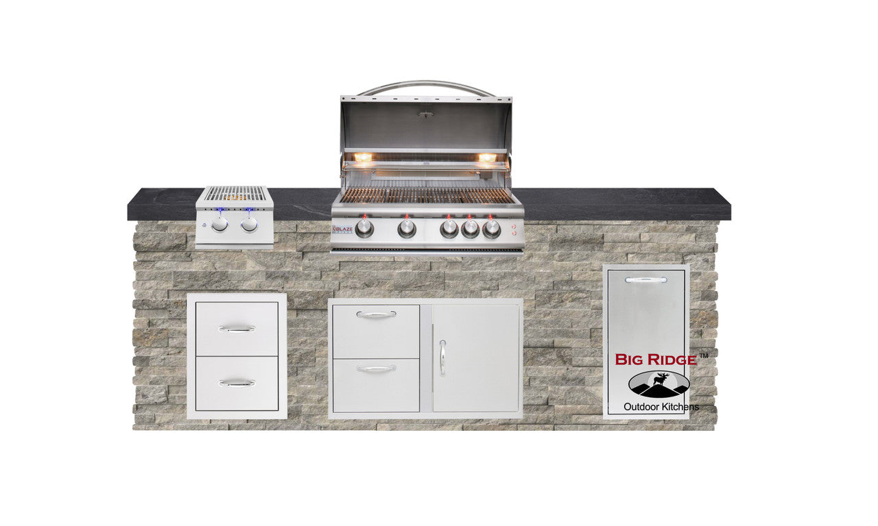 Blaze Quick Ship 96" Luxury Finished Outdoor Kitchen PKG 10