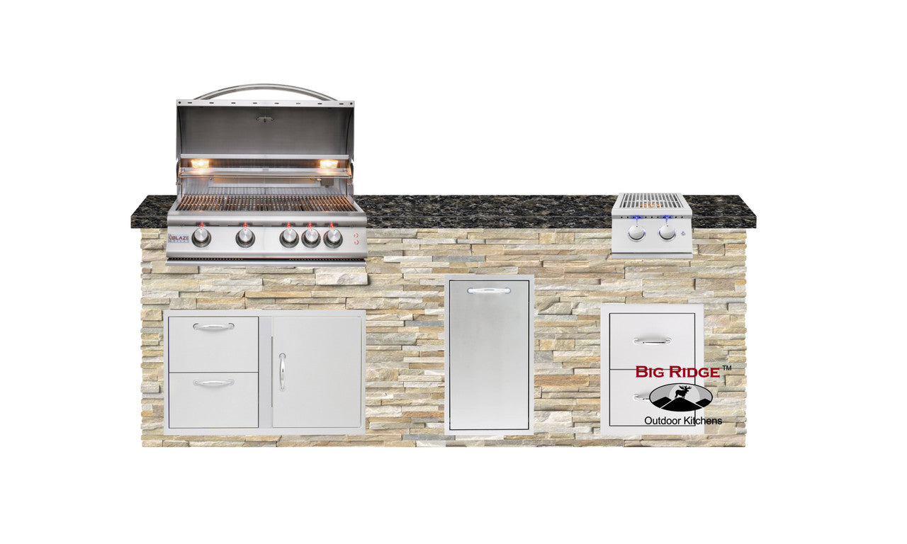 Blaze Quick Ship 96" Luxury Finished Outdoor Kitchen PKG 10