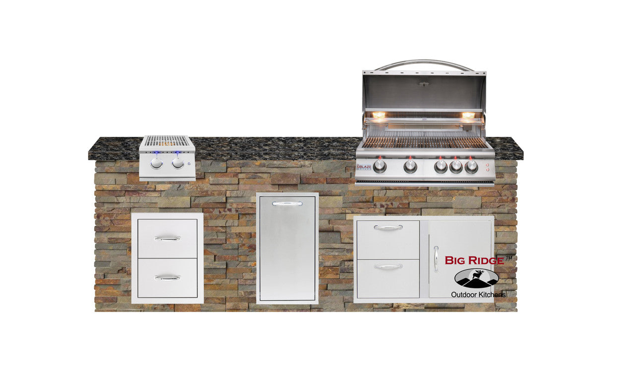 Blaze Quick Ship 96" Luxury Finished Outdoor Kitchen PKG 10