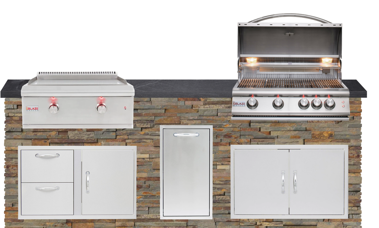 Blaze Quick Ship 96" Luxury Finished Outdoor Kitchen PKG 13