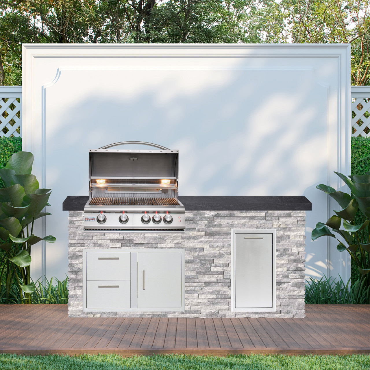 Blaze Quick Ship 72" Premium Finished Outdoor Kitchen PKG 4