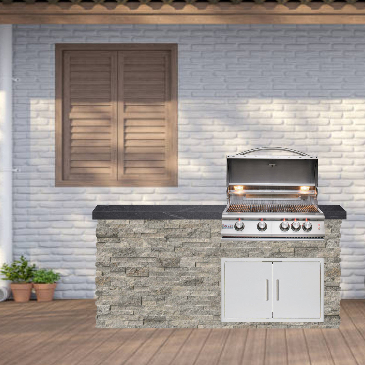 Blaze Quick Ship 72" Premium Finished Outdoor Kitchen PKG 5
