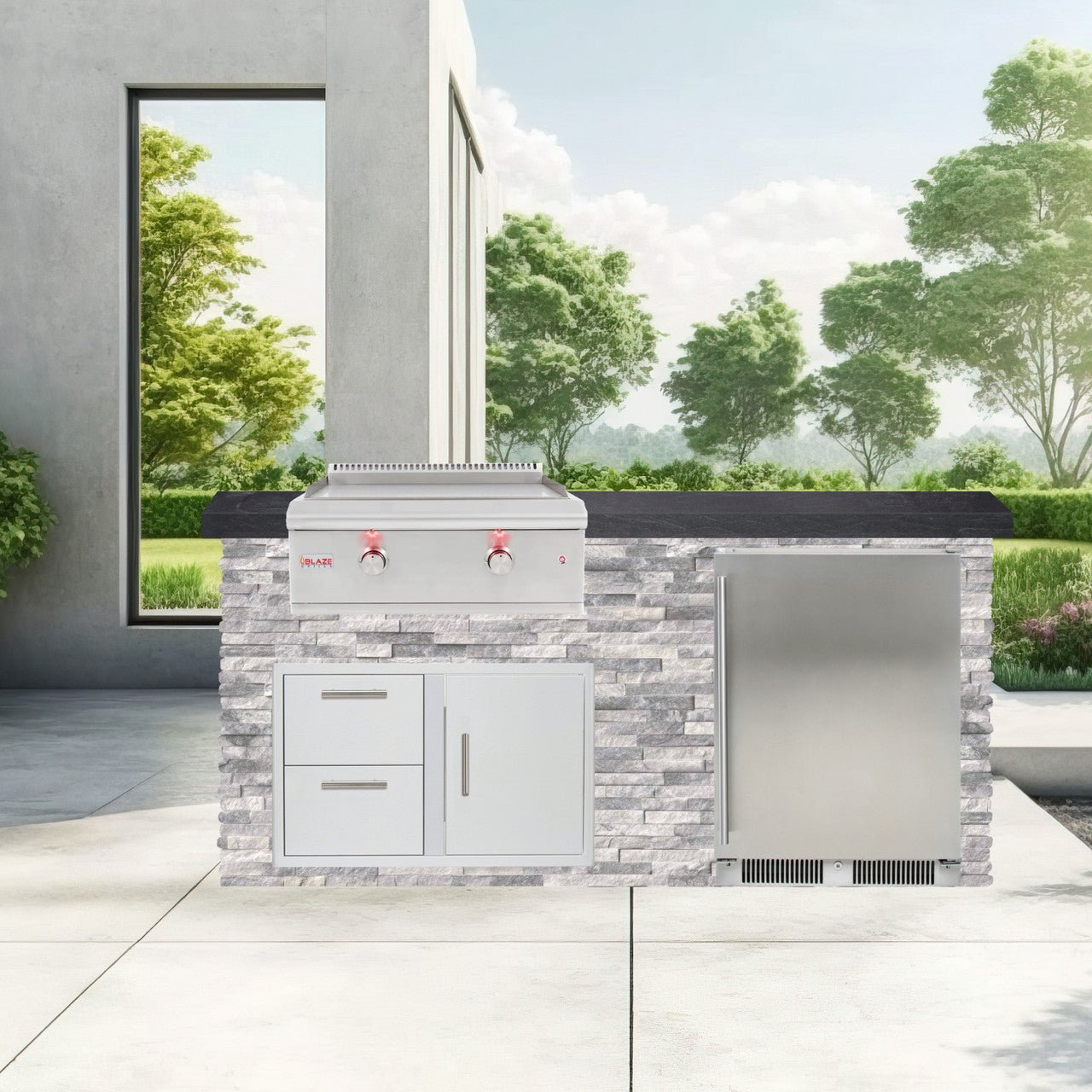 Blaze Quick Ship 72" Premium Finished Outdoor Kitchen PKG 6