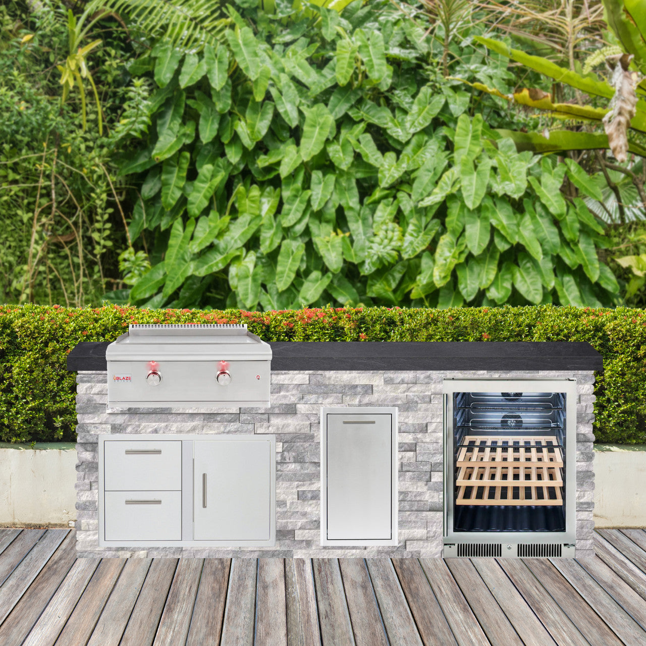 Blaze Quick Ship 96" Luxury Finished Outdoor Kitchen PKG 8