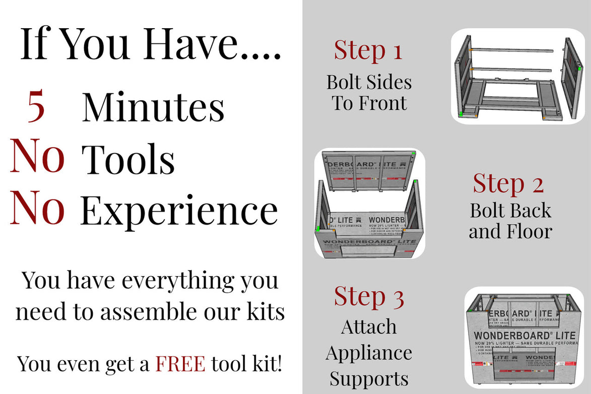 19" - 24" DIY Outdoor Kitchen Frame Kit