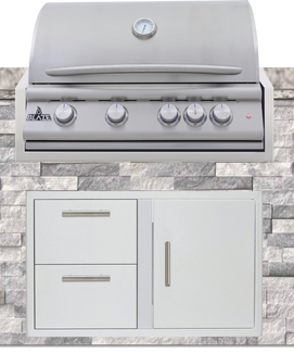 Blaze 96" Luxury Waterfall Finished Outdoor Kitchen PKG 10