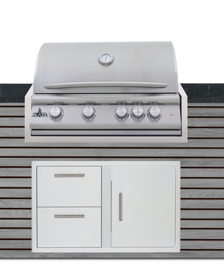 Blaze 96" Luxury Waterfall Finished Outdoor Kitchen PKG 10