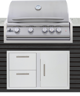 Blaze 96" Luxury Waterfall Finished Outdoor Kitchen PKG 10