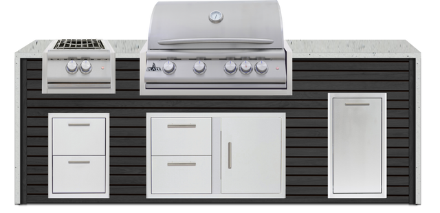 Blaze 96" Luxury Waterfall Finished Outdoor Kitchen PKG 10
