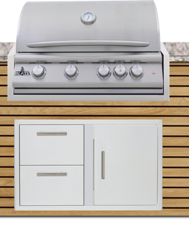Blaze 96" Luxury Waterfall Finished Outdoor Kitchen PKG 10