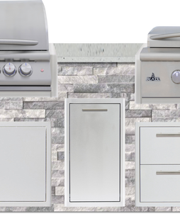 Blaze 96" Luxury Waterfall Finished Outdoor Kitchen PKG 13