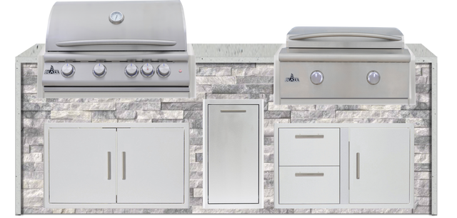 Blaze 96" Luxury Waterfall Finished Outdoor Kitchen PKG 13