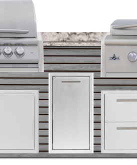 Blaze 96" Luxury Waterfall Finished Outdoor Kitchen PKG 13