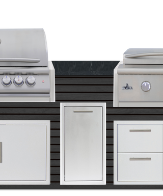 Blaze 96" Luxury Waterfall Finished Outdoor Kitchen PKG 13