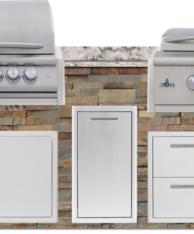 Blaze 96" Luxury Waterfall Finished Outdoor Kitchen PKG 13