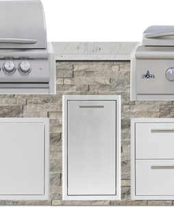 Blaze 96" Luxury Waterfall Finished Outdoor Kitchen PKG 13
