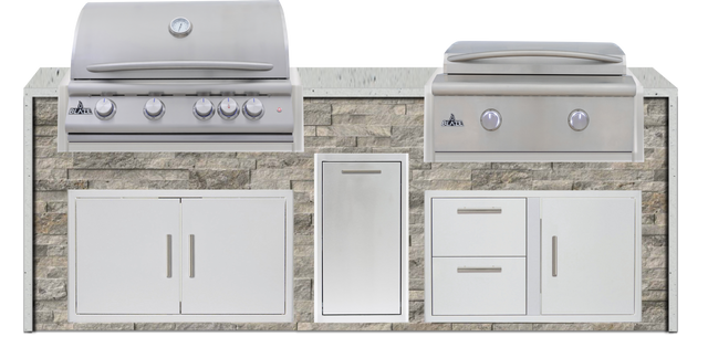 Blaze 96" Luxury Waterfall Finished Outdoor Kitchen PKG 13