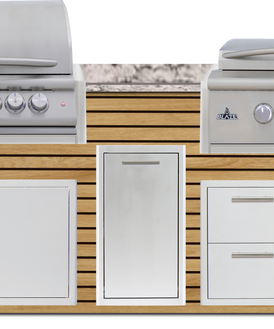 Blaze 96" Luxury Waterfall Finished Outdoor Kitchen PKG 13