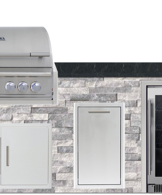 Blaze 96" Luxury Waterfall Finished Outdoor Kitchen PKG 19