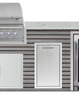 Blaze 96" Luxury Waterfall Finished Outdoor Kitchen PKG 19