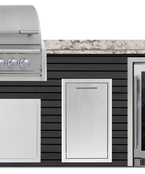 Blaze 96" Luxury Waterfall Finished Outdoor Kitchen PKG 19