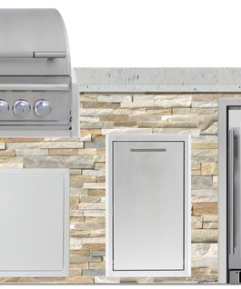 Blaze 96" Luxury Waterfall Finished Outdoor Kitchen PKG 19