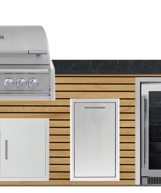 Blaze 96" Luxury Waterfall Finished Outdoor Kitchen PKG 19