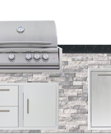 Blaze 72" Luxury Waterfall Finished Outdoor Kitchen PKG 4+