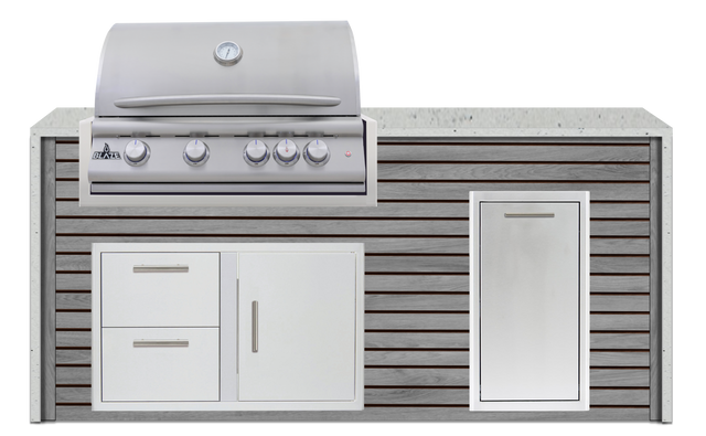 Blaze 72" Luxury Waterfall Finished Outdoor Kitchen PKG 4