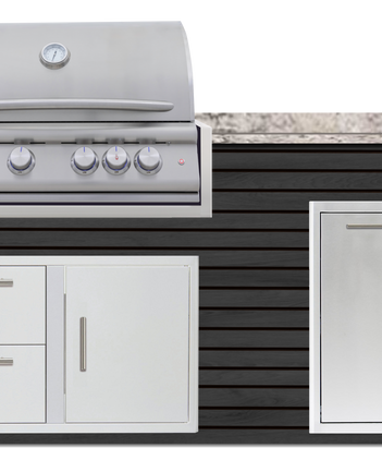 Blaze 72" Luxury Waterfall Finished Outdoor Kitchen PKG 4+