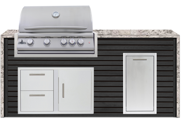 Blaze 72" Luxury Waterfall Finished Outdoor Kitchen PKG 4