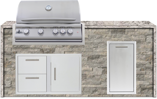 Blaze 72" Luxury Waterfall Finished Outdoor Kitchen PKG 4+