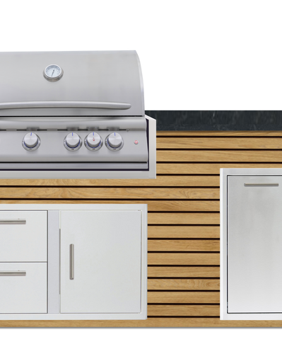 Blaze 72" Luxury Waterfall Finished Outdoor Kitchen PKG 4+