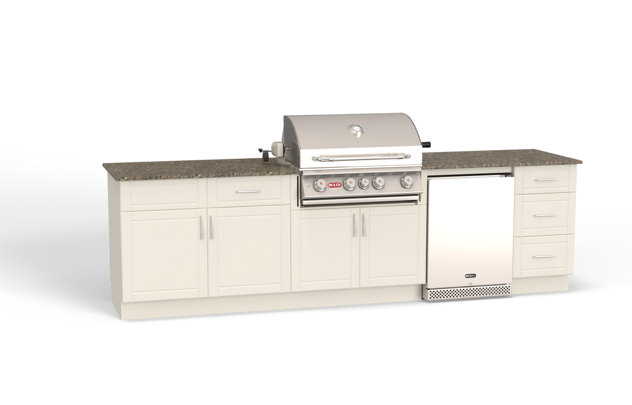 DuraKitchen 10-Foot Charleston Kitchen Dune Base With Coffee Brown Granite NG or LP