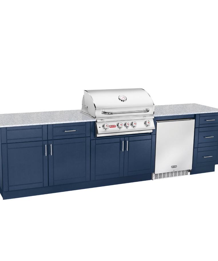 DuraKitchen 10-Foot Charleston Kitchen Symphony Blue Base With White Granite NG or LP