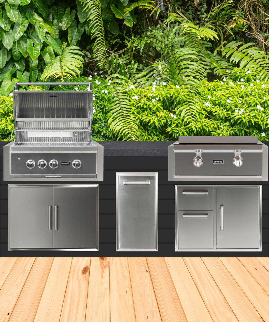 Coyote 96" Luxury Finished Outdoor Kitchen PKG 13G