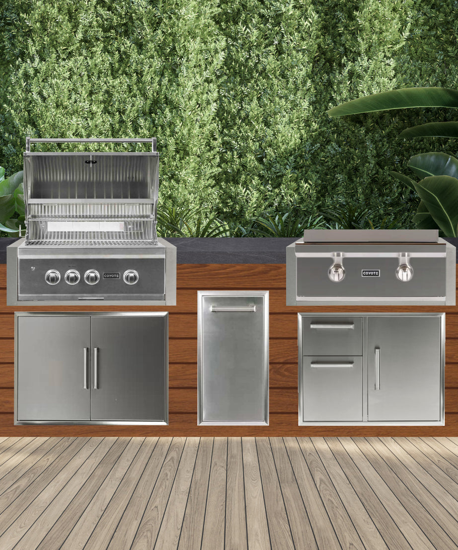 Coyote 96" Luxury Finished Outdoor Kitchen PKG 13G
