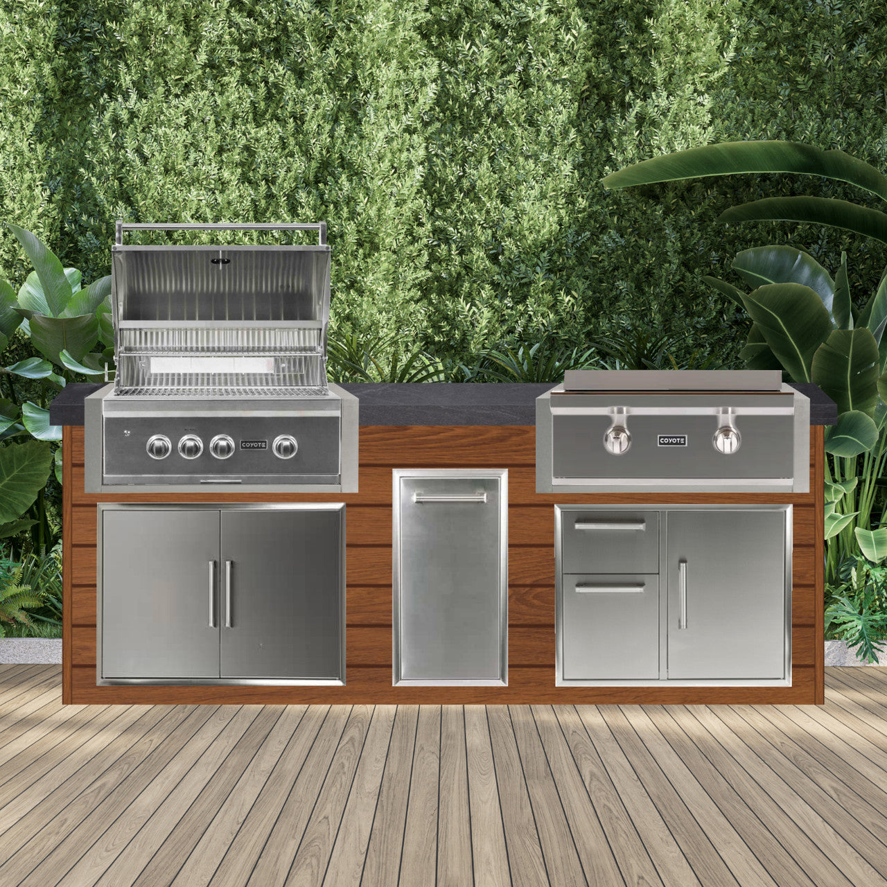 Coyote 96" Luxury Finished Outdoor Kitchen PKG 13G