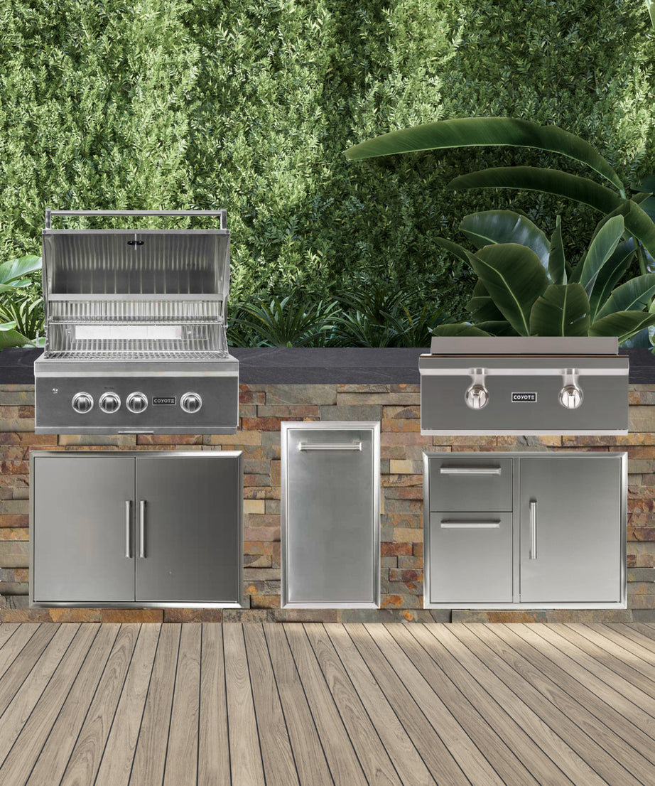 Coyote 96" Luxury Finished Outdoor Kitchen PKG 13G