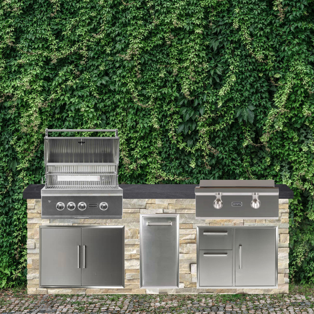 Coyote 96" Luxury Finished Outdoor Kitchen PKG 13G