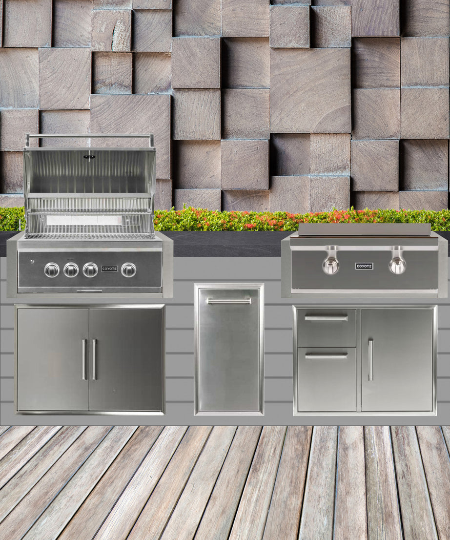 Coyote 96" Luxury Finished Outdoor Kitchen PKG 13G