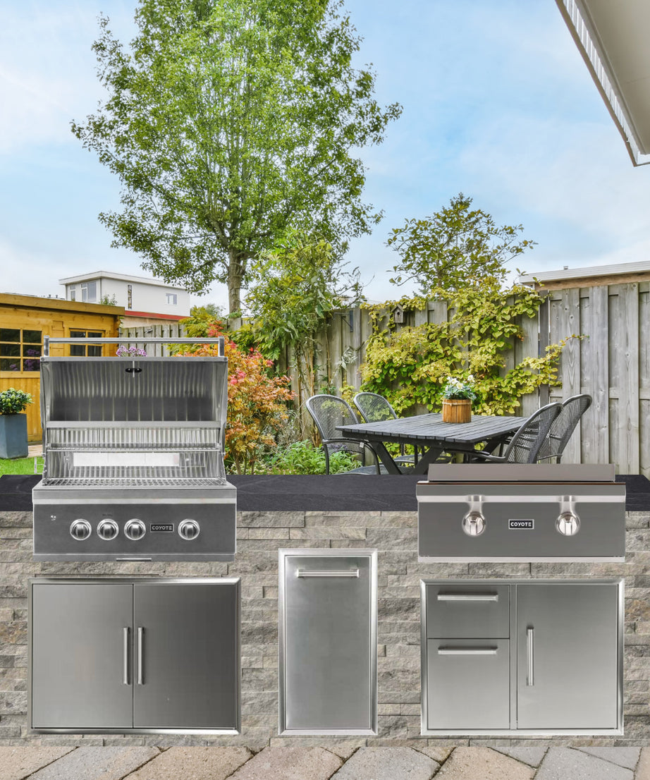 Coyote 96" Luxury Finished Outdoor Kitchen PKG 13G