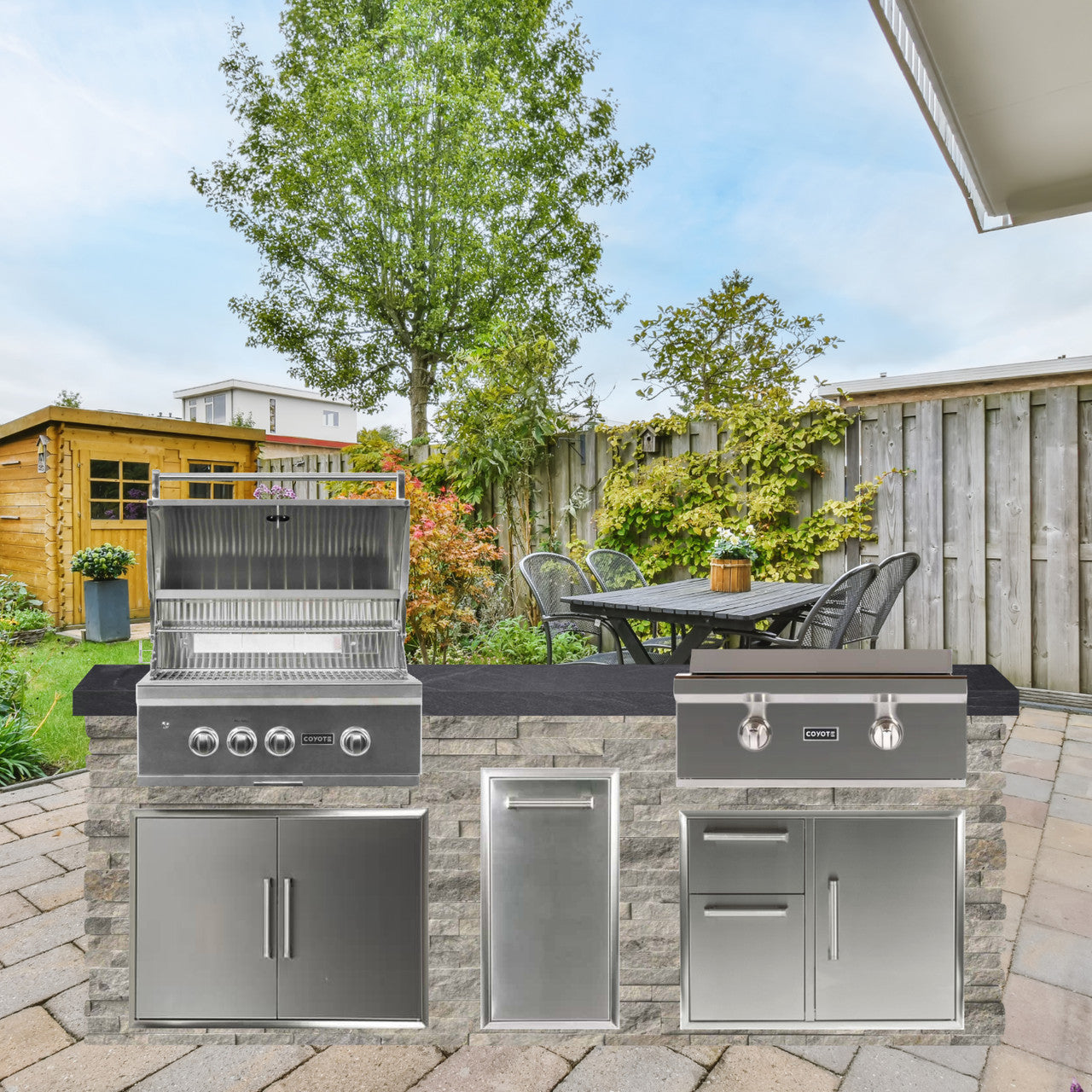 Coyote 96" Luxury Finished Outdoor Kitchen PKG 13G